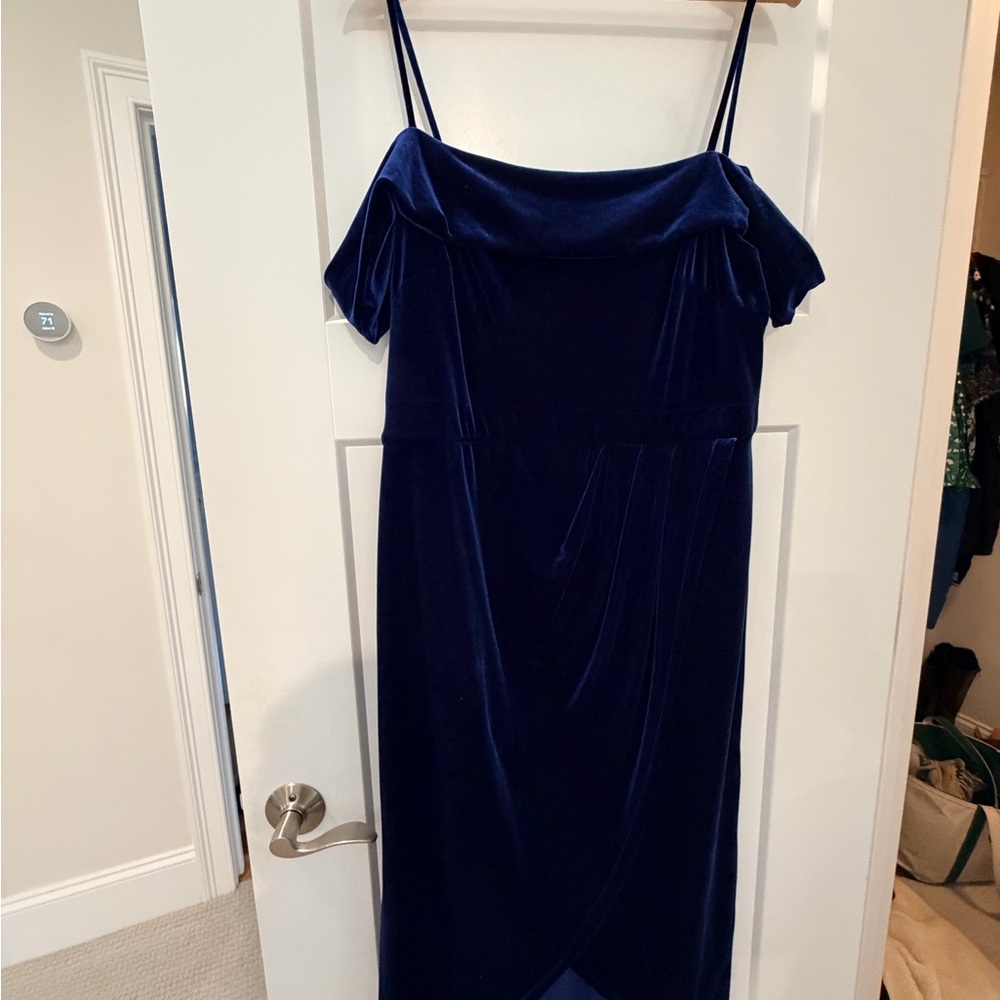 Azazie Strapless Midnight Blue Dress